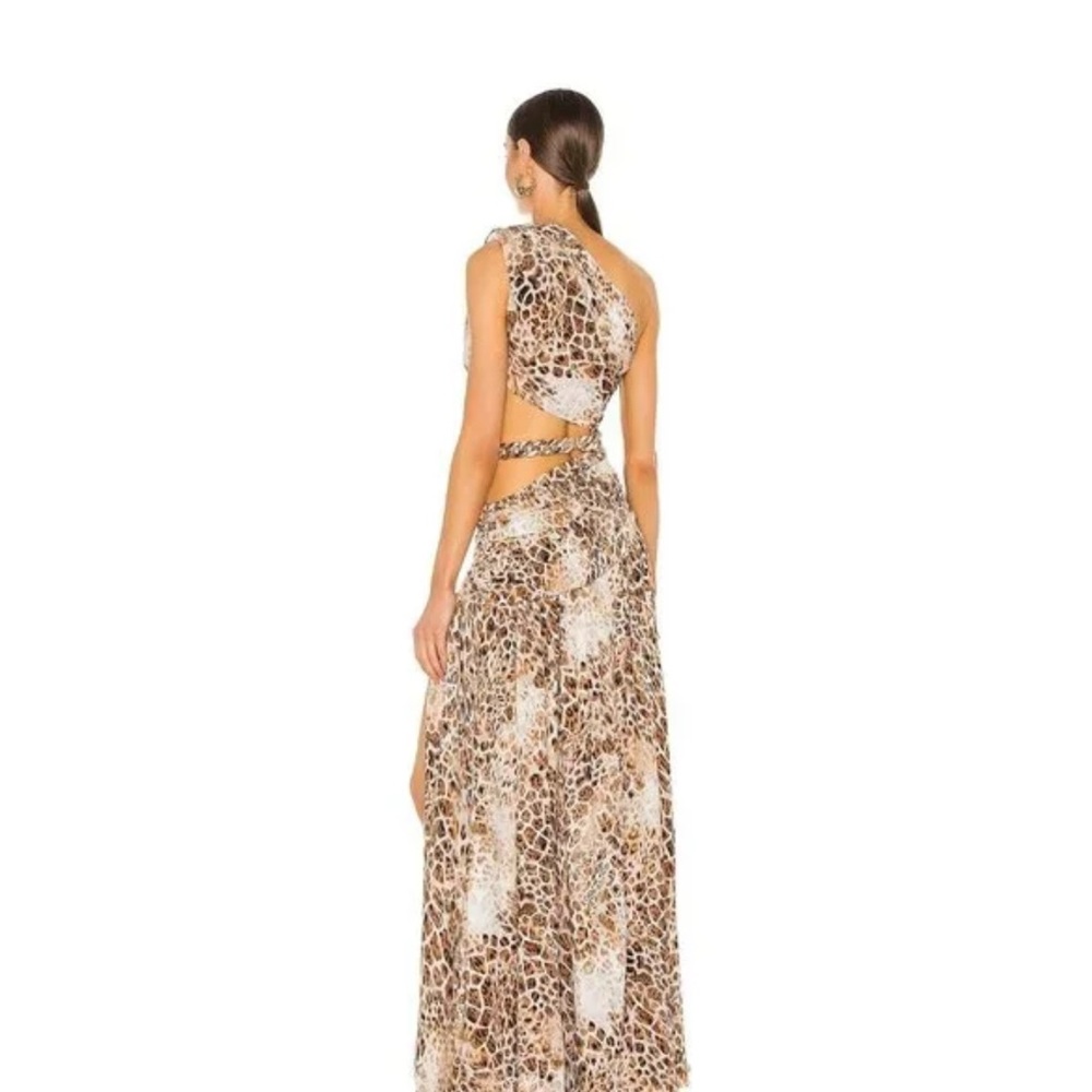 Bronx and Banco mini leopard Print One-Shoulder Gown. - Picture 3 of 3